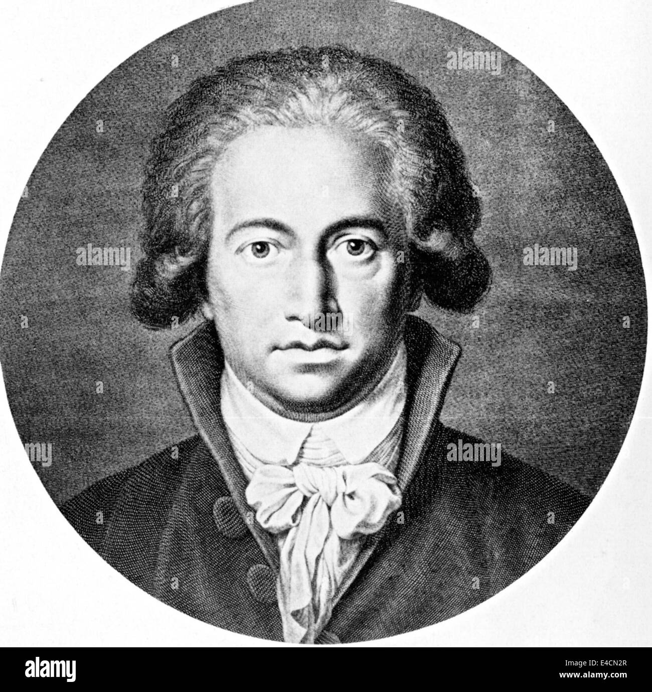 JOHANN WOLFGANG von Goethe (Francoforte sul Meno 1749 - Weimar 1832) scrittore tedesco e più in una incisione 1791 Foto Stock