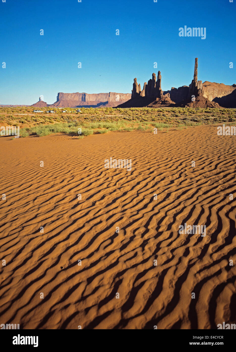 Vista della Monument Valley nell'Altopiano del Colorado Provincia, Arizona, Stati Uniti Foto Stock