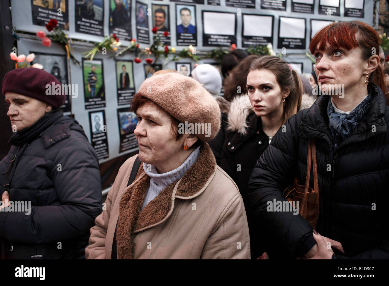 Cerimonia di lutto per le vittime del Euromaidan a Kiev, Lviv, Ucraina occidentale, Ucraina Foto Stock