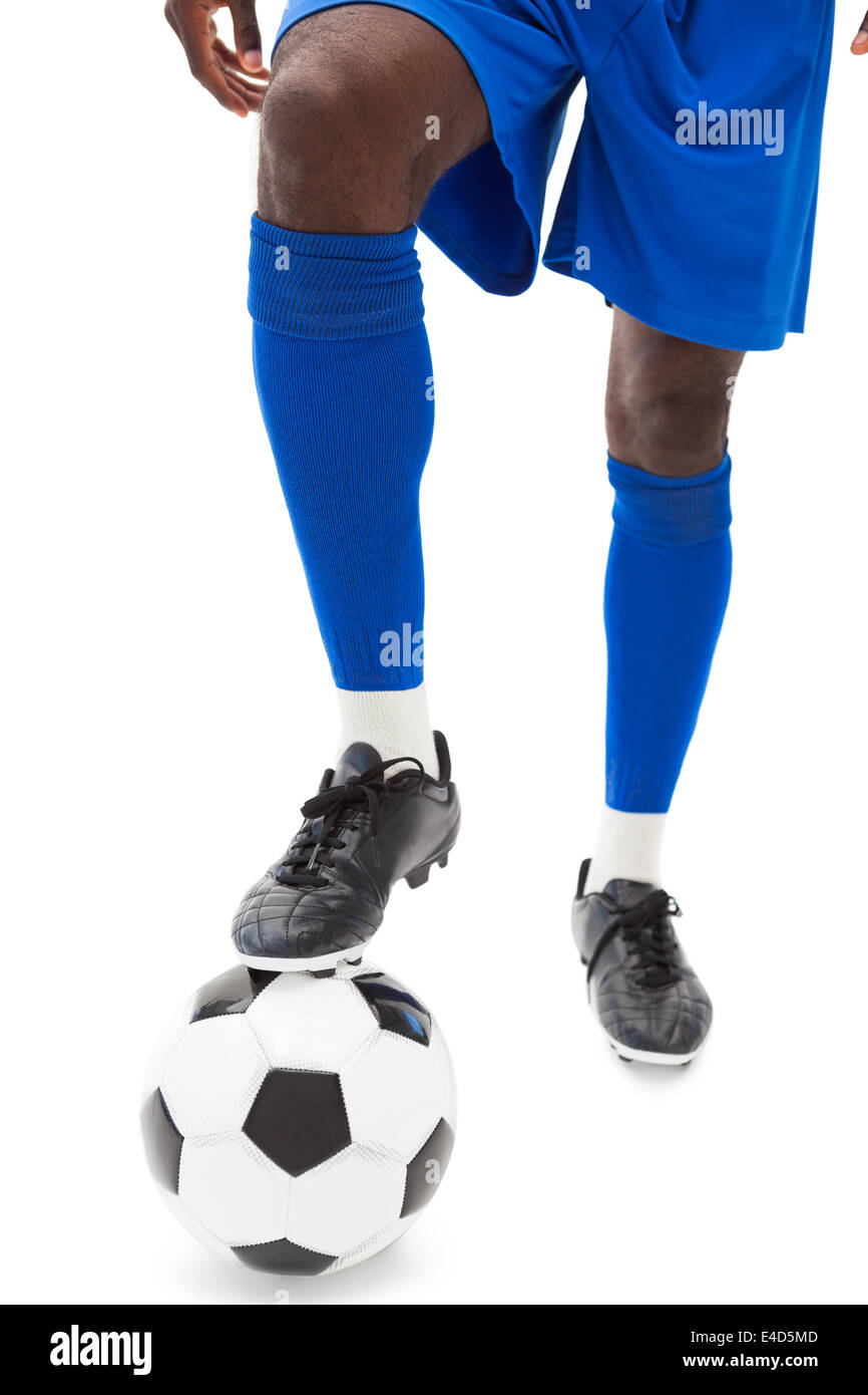 I giocatori di calcio gambe con sfera Foto Stock