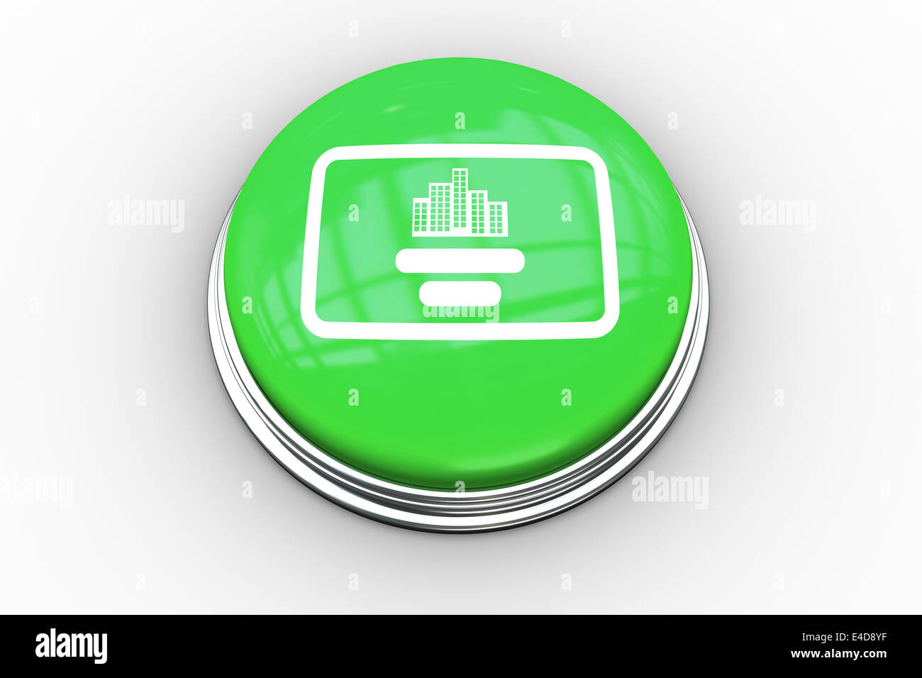 Immagine composita del paesaggio urbano graphic sul pulsante Foto Stock