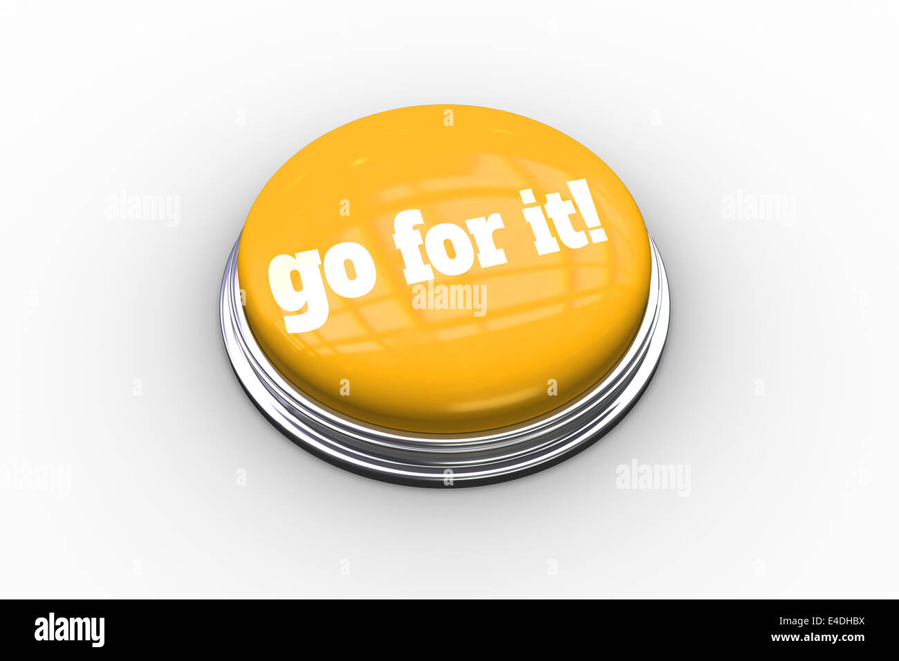 Andare per esso sul giallo lucido a pulsante Foto Stock