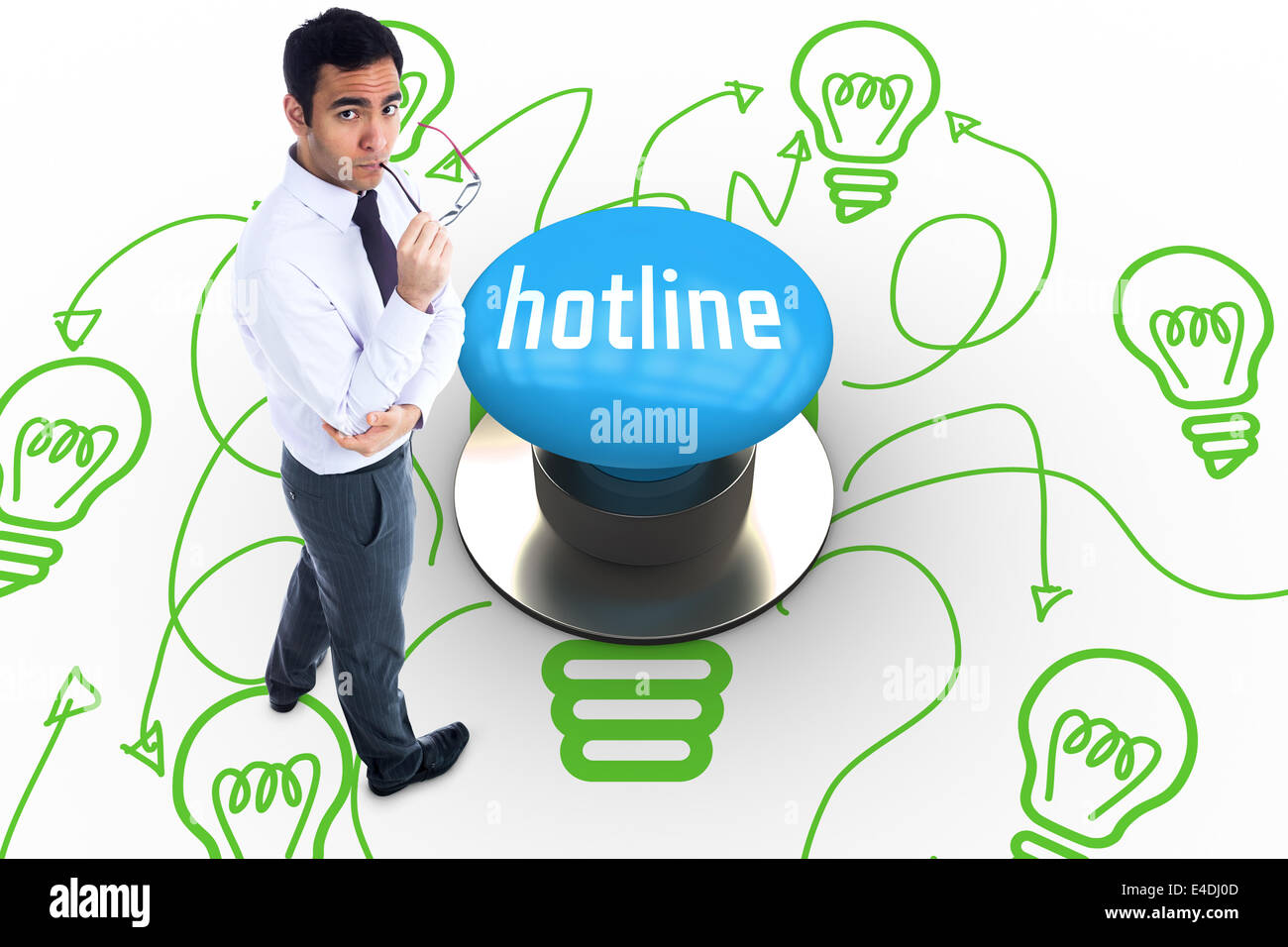 Hotline contro blu pulsante Foto Stock