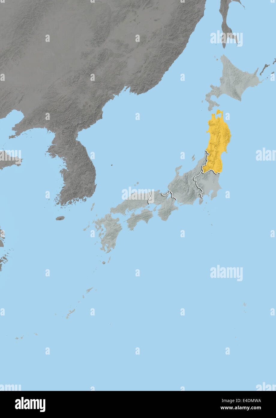 Regione di Tohoku, in Giappone, Mappa di sfiato Foto Stock