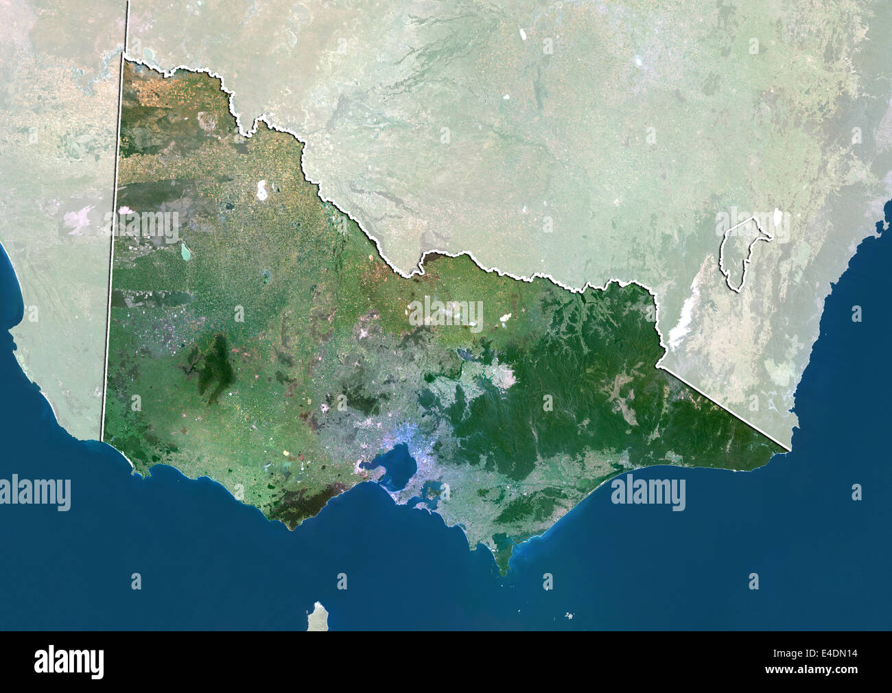 Stato di Victoria, Australia, True Color satellitare immagine Foto Stock