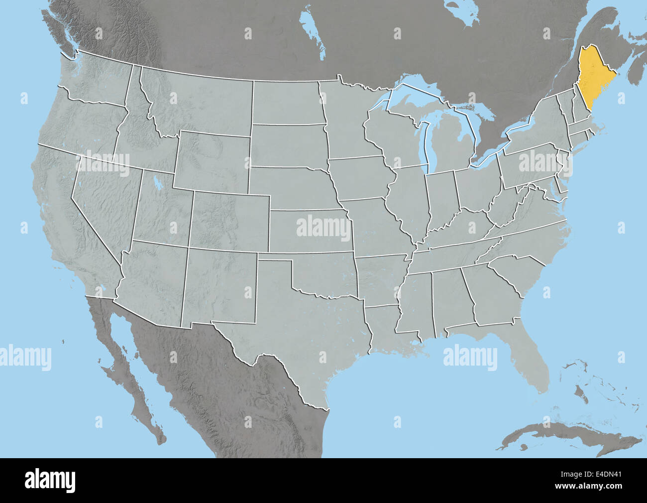 Stato del Maine, Stati Uniti, Mappa di sfiato Foto Stock