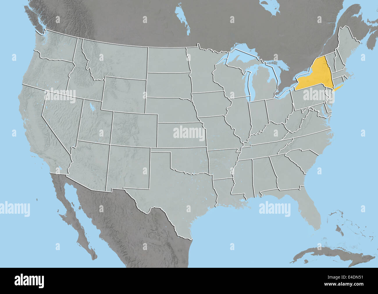 Stato di New York, Stati Uniti, Mappa di sfiato Foto Stock