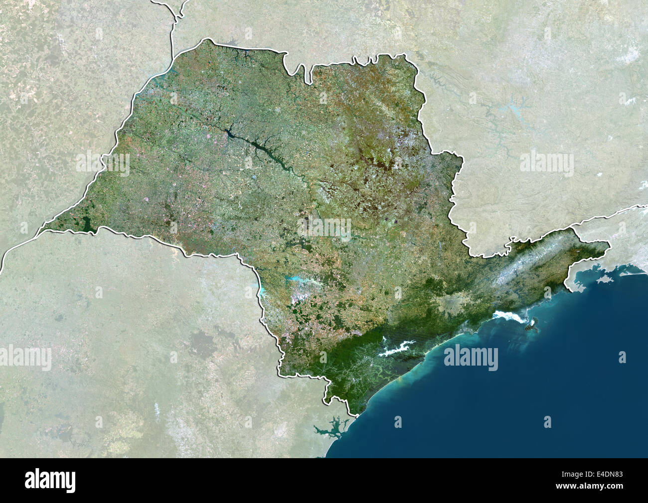 Lo stato di Sao Paulo, Brasile, True Color satellitare immagine Foto Stock