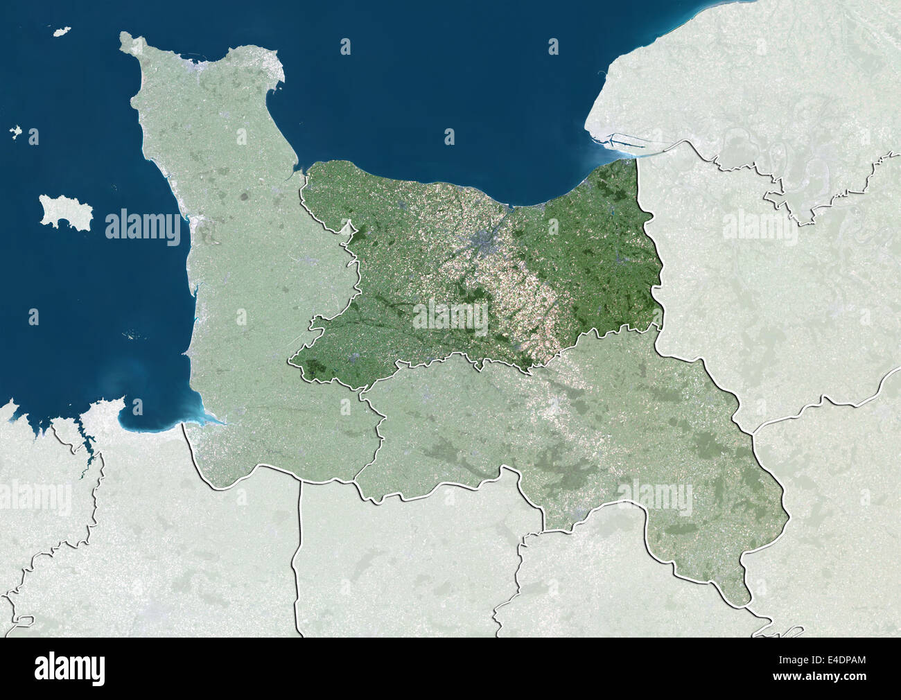 Dipartimento del Calvados, Francia, True Color satellitare immagine Foto Stock