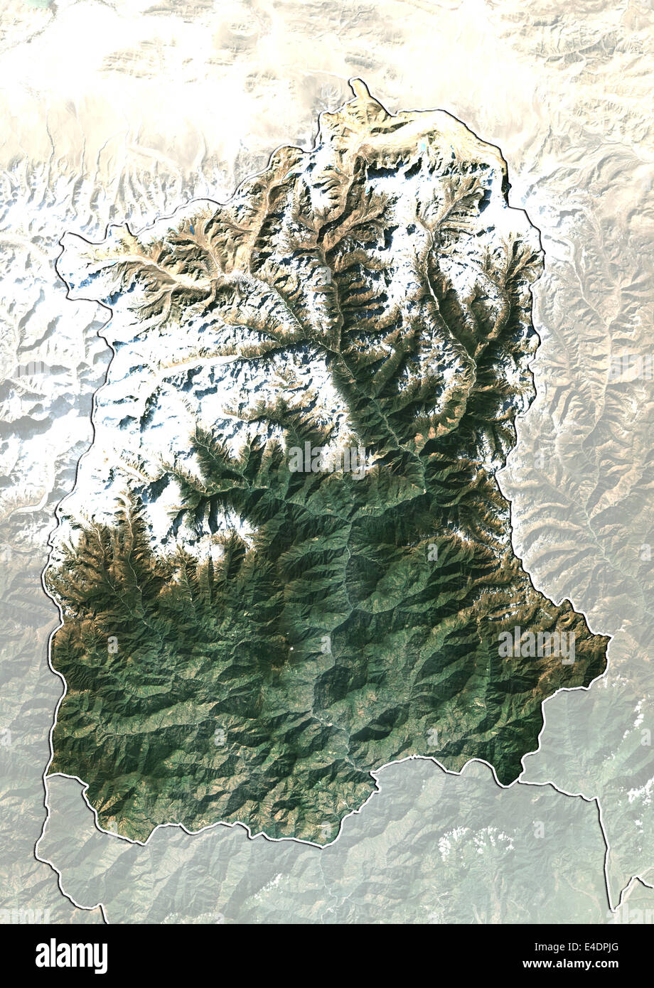 Stato del Sikkim, India, True Color satellitare immagine Foto Stock