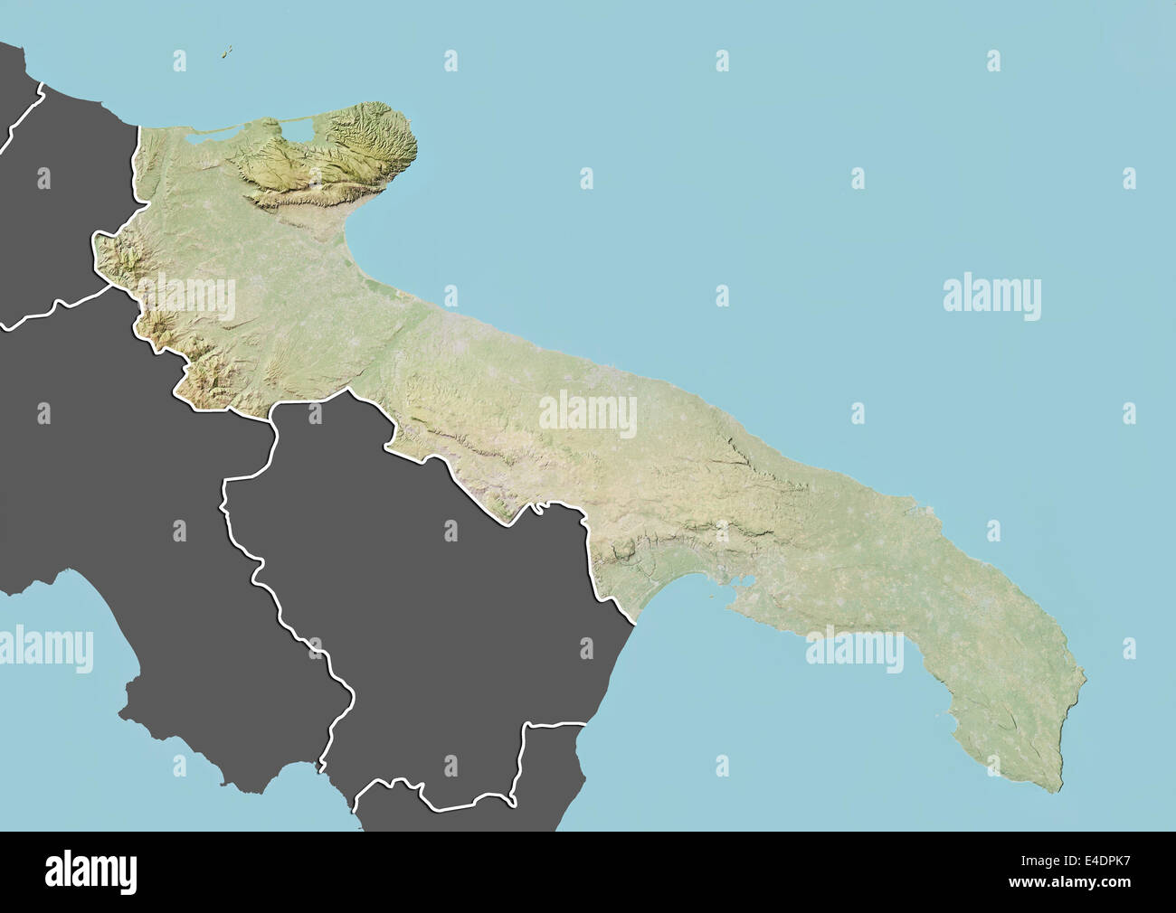 Regione Puglia, Italia, mappa di sfiato Foto Stock
