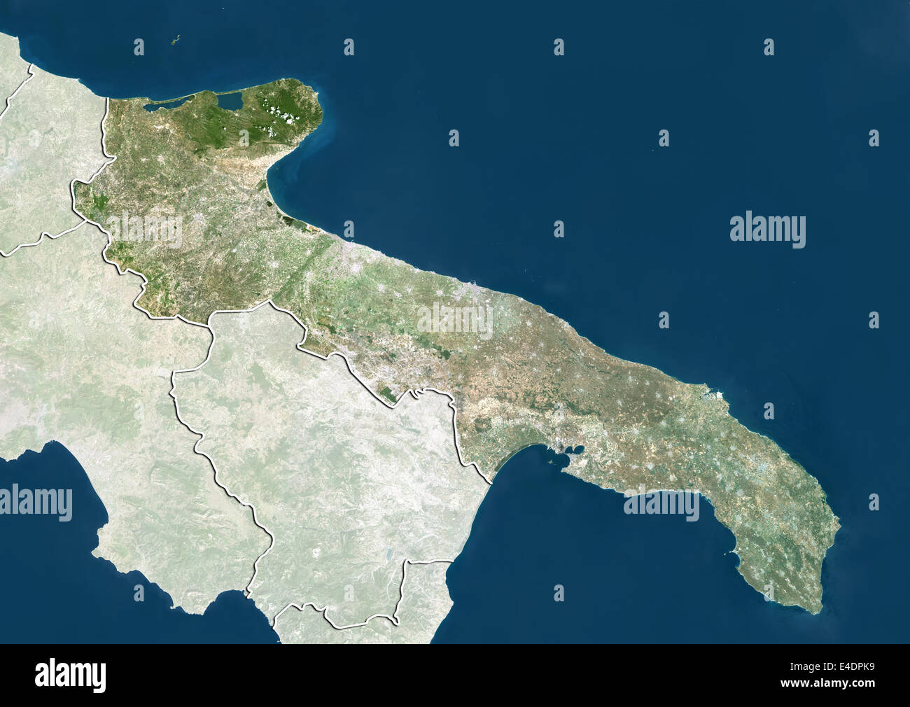Regione Puglia, Italia, True Color satellitare immagine Foto Stock
