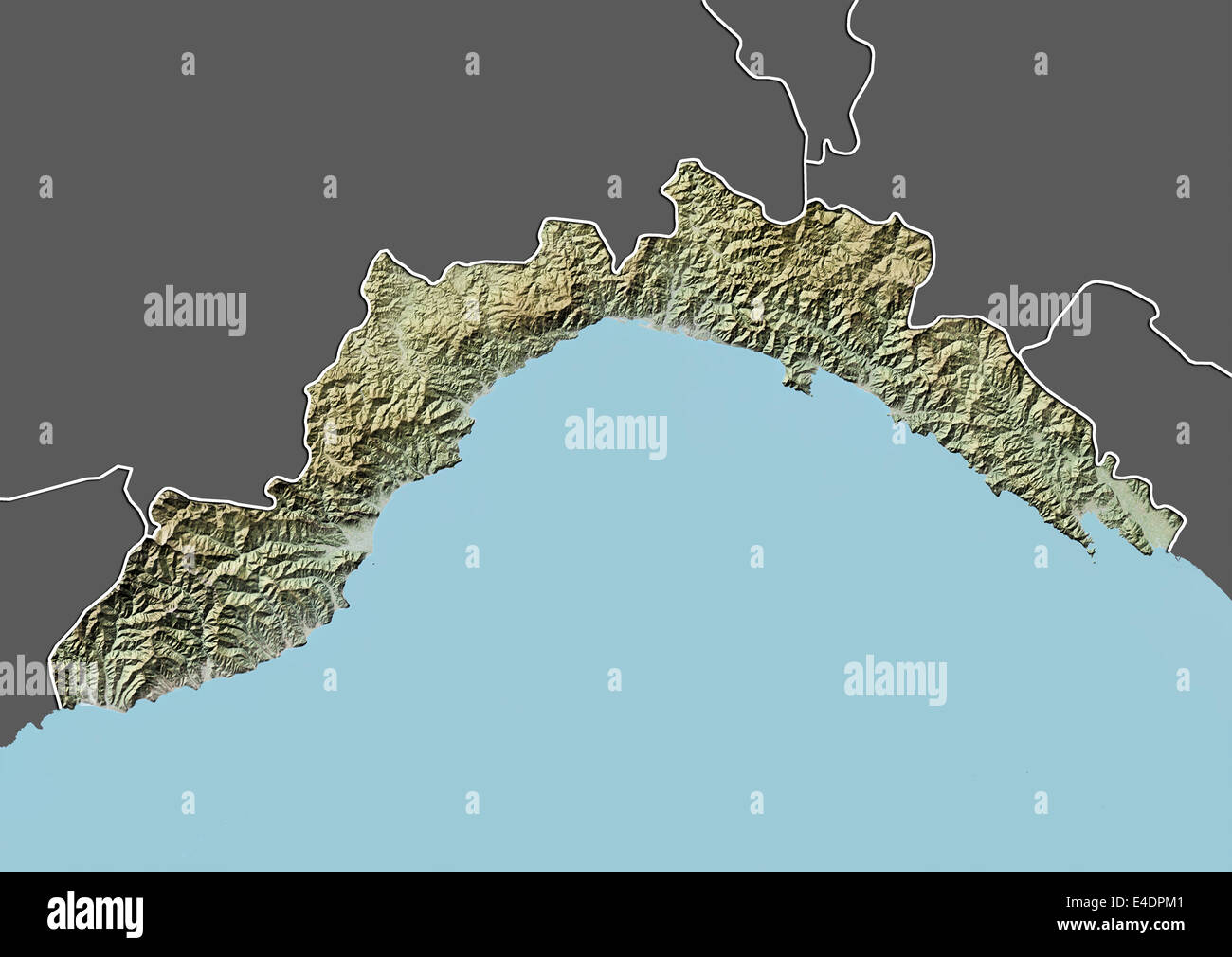 Regione Liguria, Italia, mappa di sfiato Foto Stock