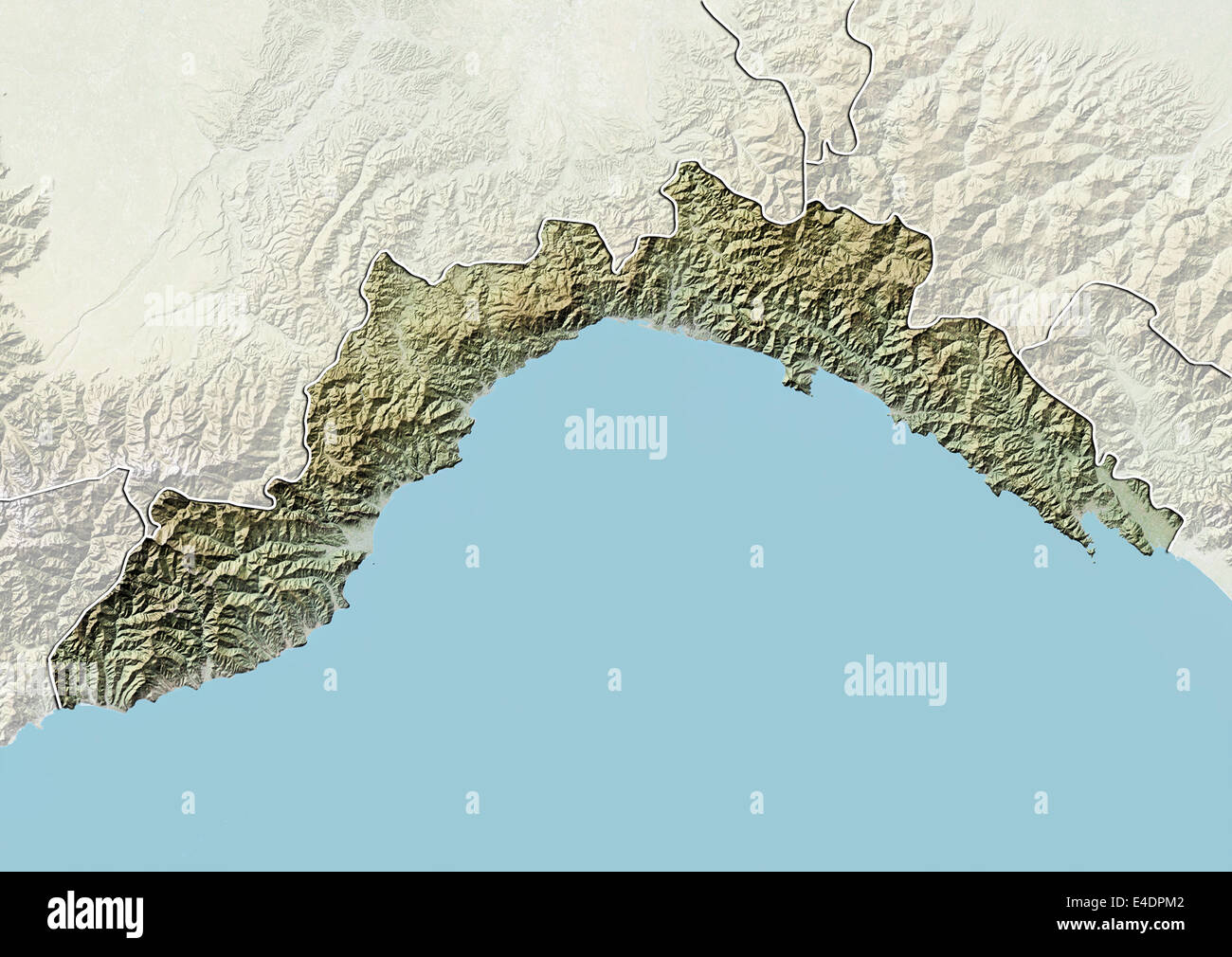 Regione Liguria, Italia, mappa di sfiato Foto Stock