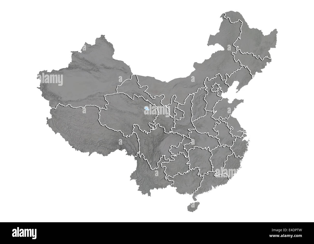 Cina, Rilievo mappa con i confini della provincia Foto Stock