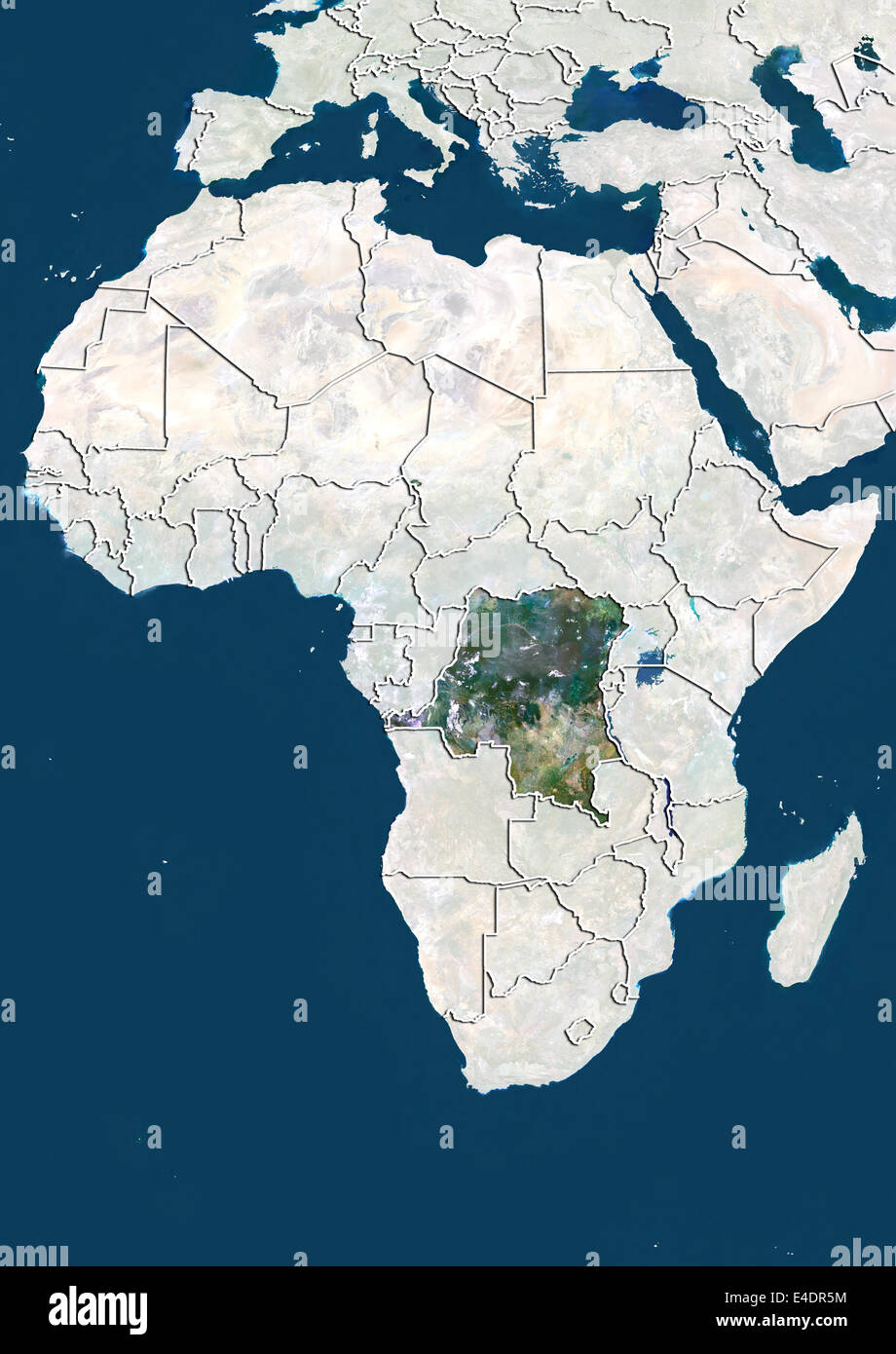 Repubblica democratica del Congo, immagine satellitare Foto Stock