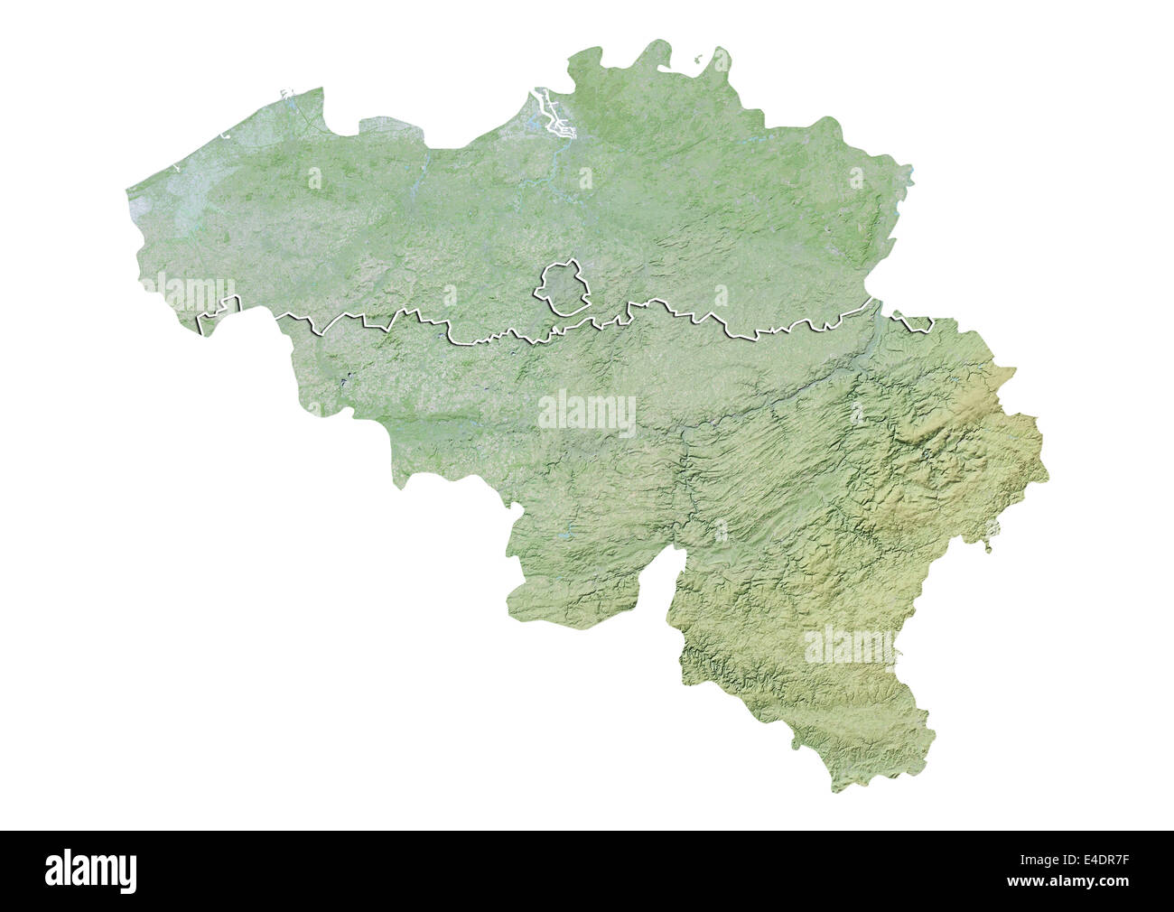 Belgio, Rilievo mappa con i confini della provincia Foto Stock