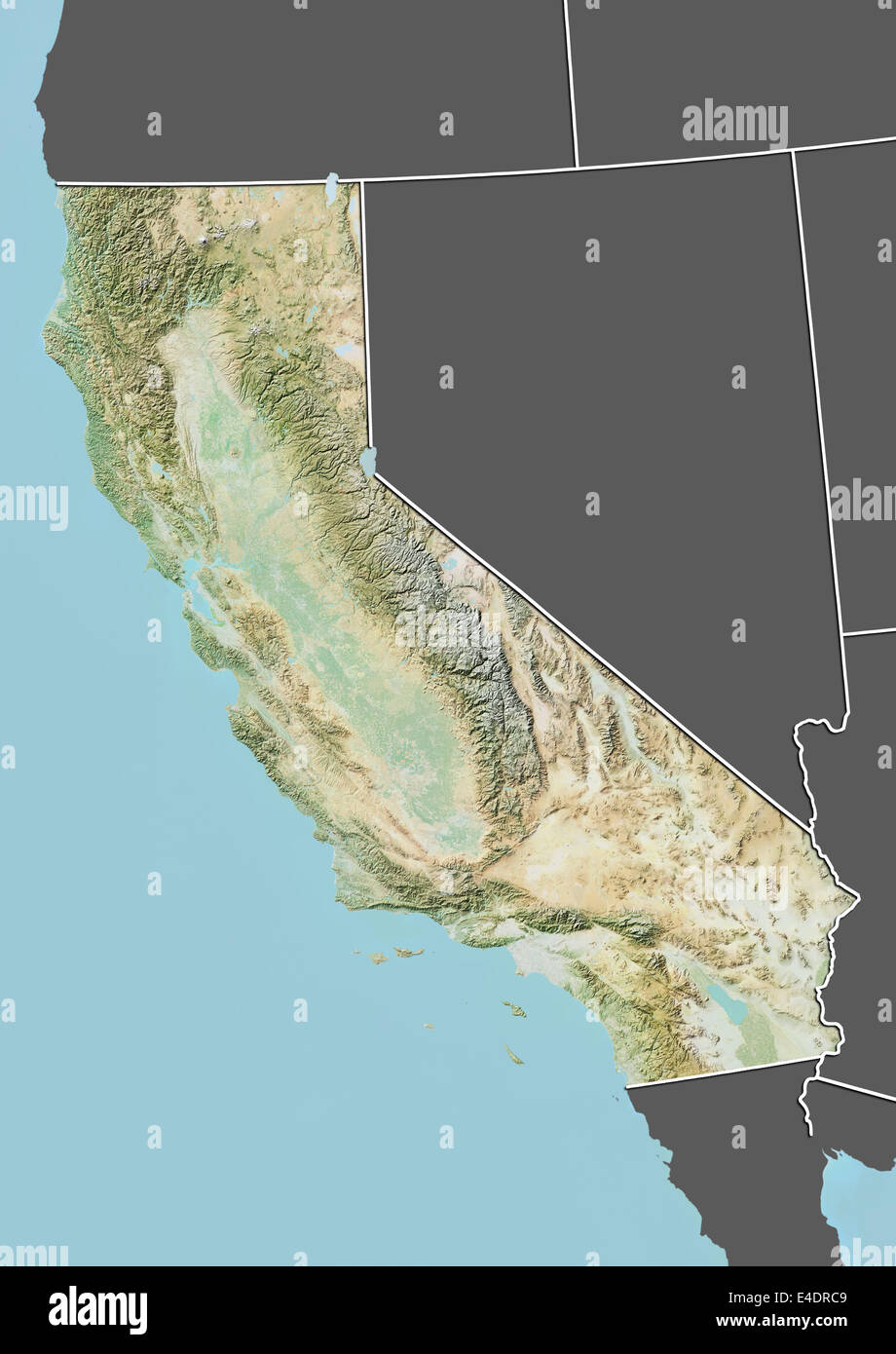 Stato della California, Stati Uniti, Mappa di sfiato Foto Stock