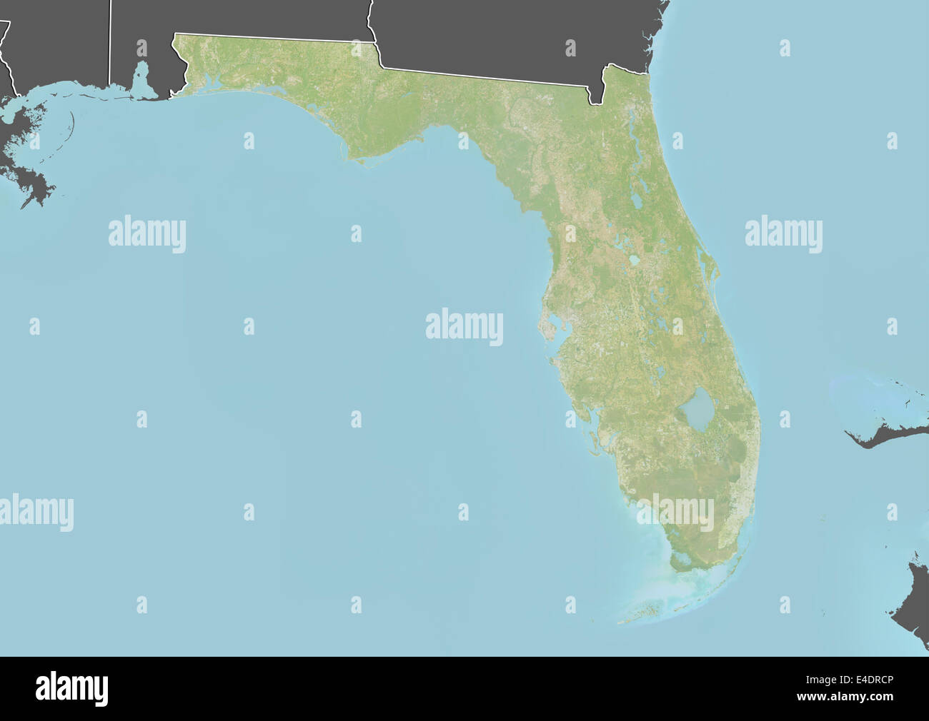 Filato State Map Mappa fisica della florida immagini e fotografie stock ad alta ...