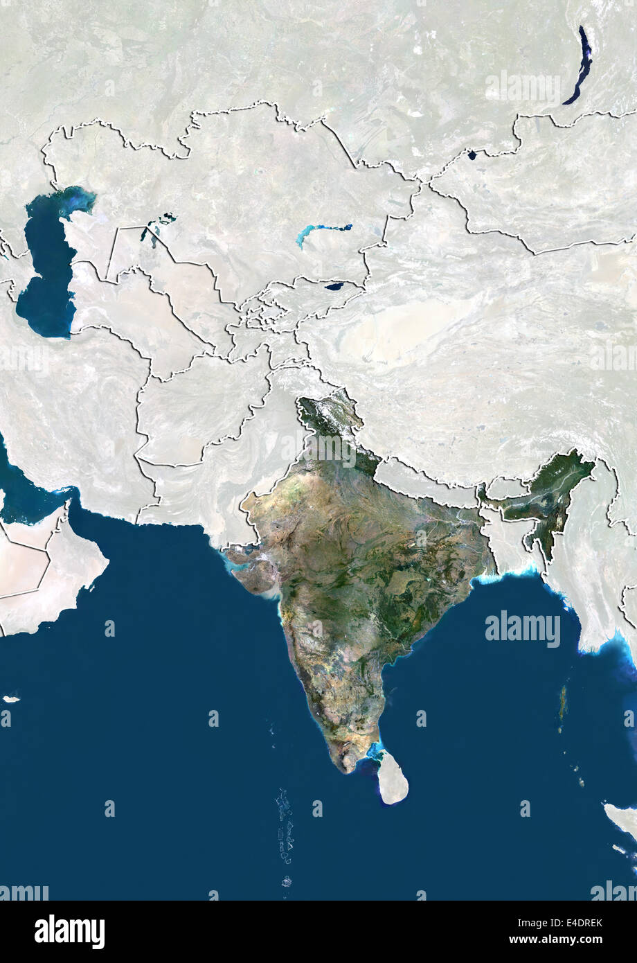 India, immagine satellitare Foto Stock