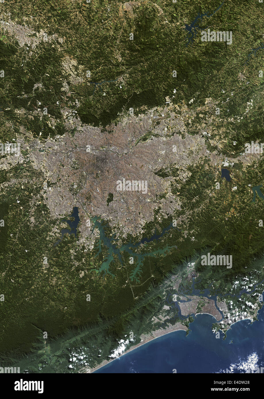 Sao Paulo, Brasile, True Color satellitare immagine. Sao Paulo, Brasile. True color satellitare immagine della città di Sao Paulo, prese o Foto Stock