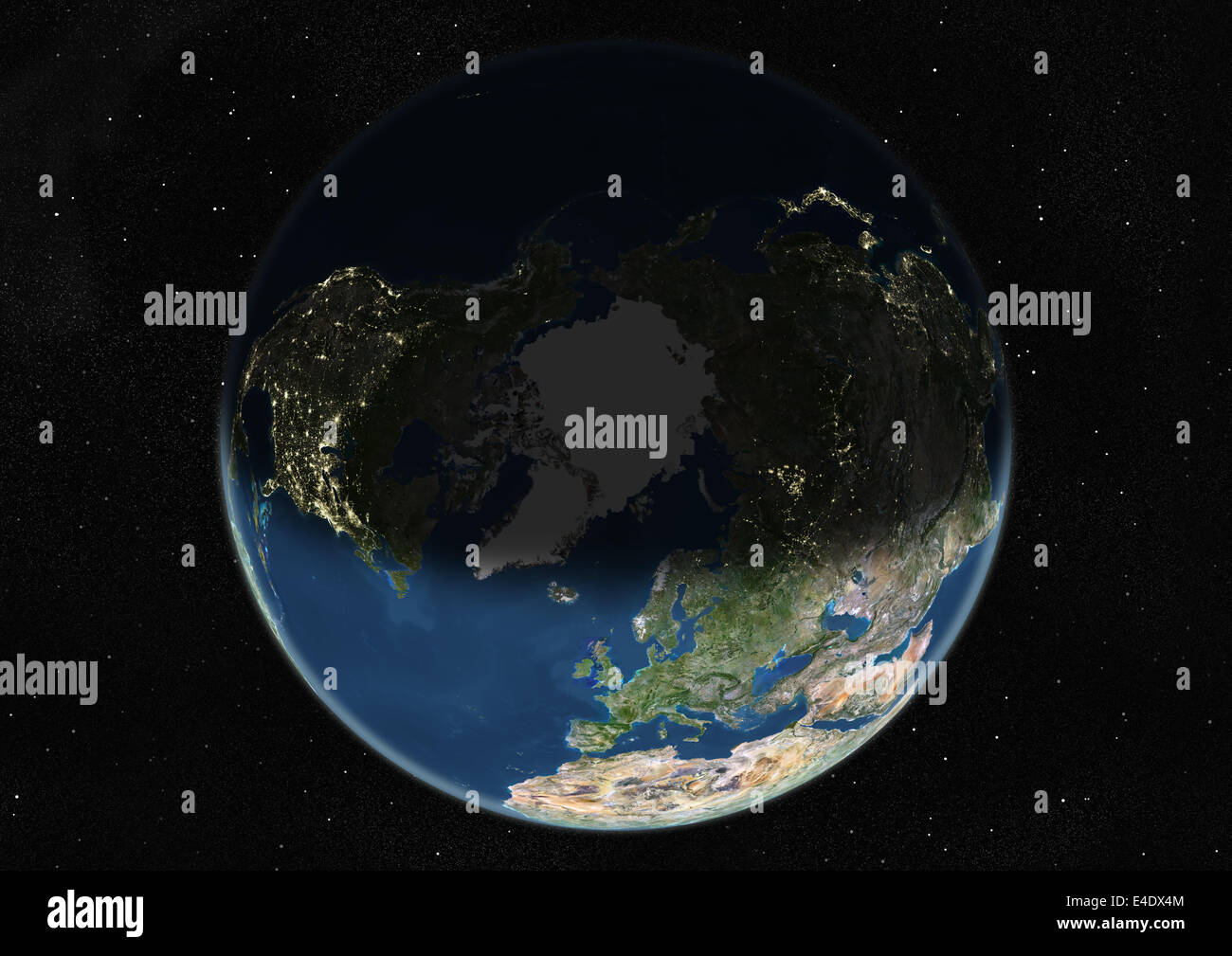 Polo nord mappa mondo globo terrestre immagini e fotografie stock ad