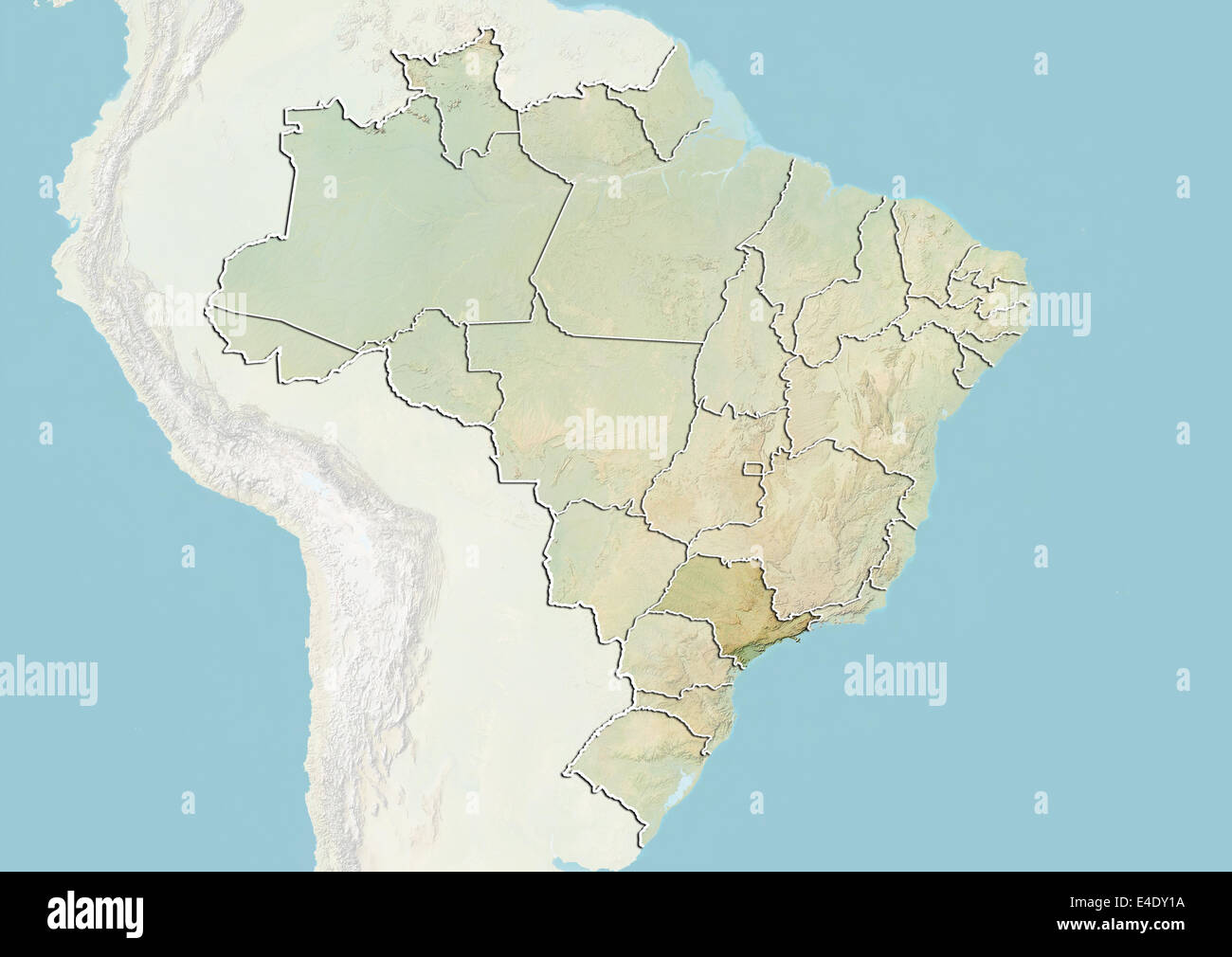 Il Brasile e lo stato di Sao Paulo, Mappa di sfiato Foto Stock