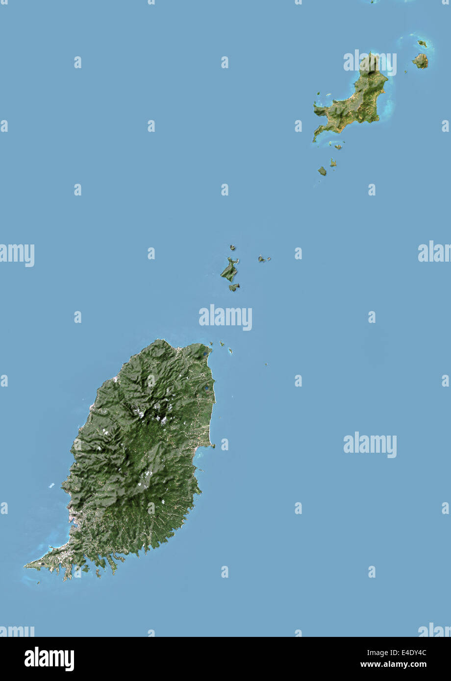Grenada, immagine satellitare con effetto Bump Foto Stock