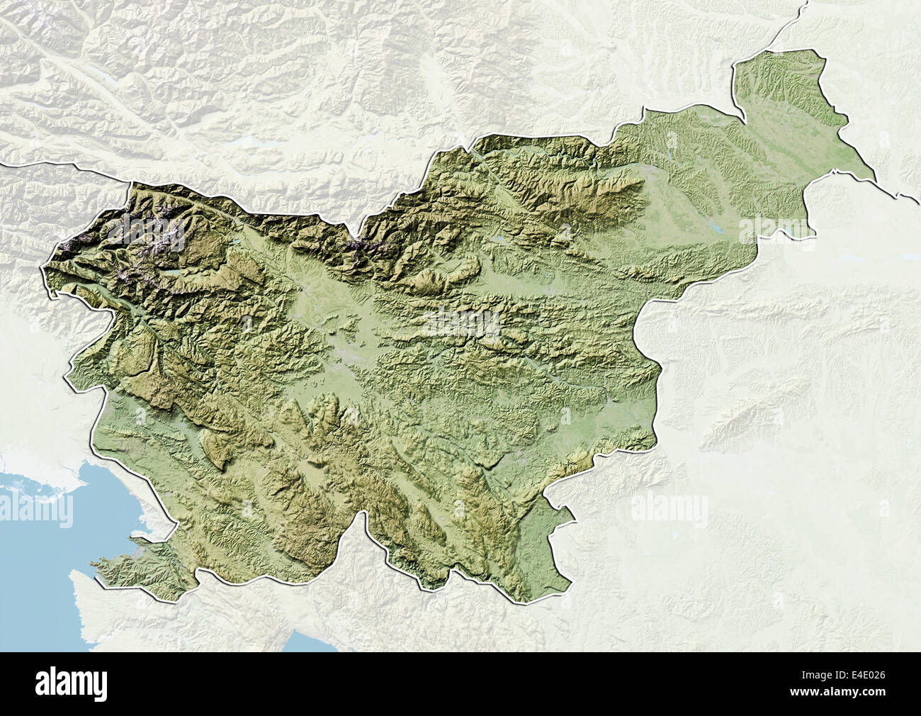 La Slovenia Carta In Rilievo Con Bordo E Maschera Foto Stock Alamy Carta Slovenia