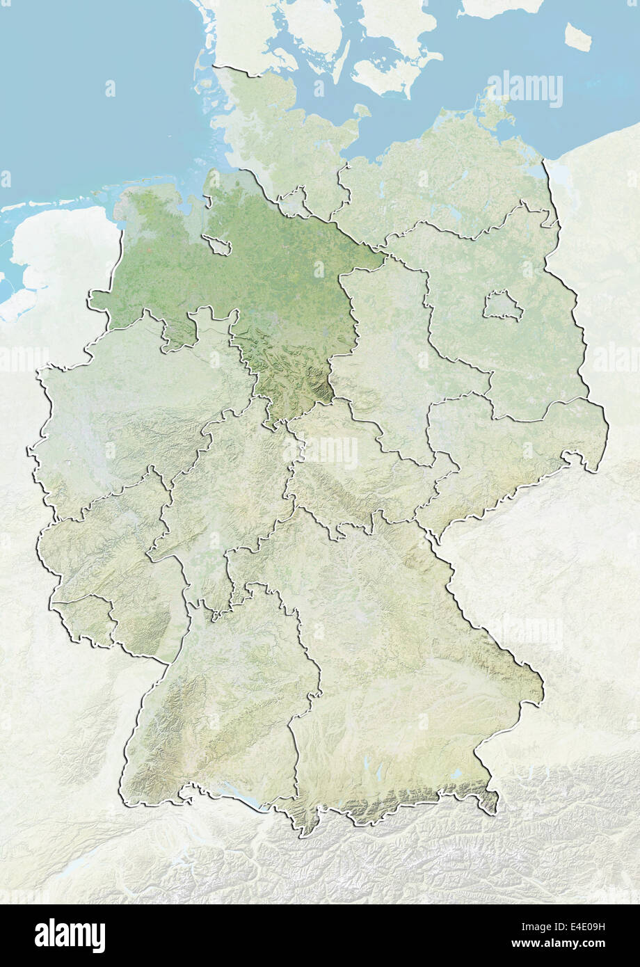 La Germania e il Land della Bassa Sassonia, Mappa di sfiato Foto Stock