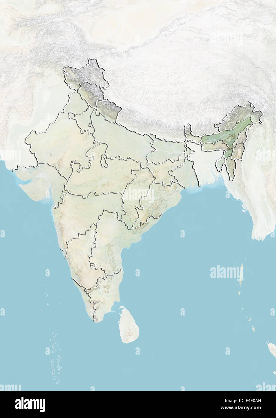 India e dello Stato di Assam, Mappa di sfiato Foto Stock