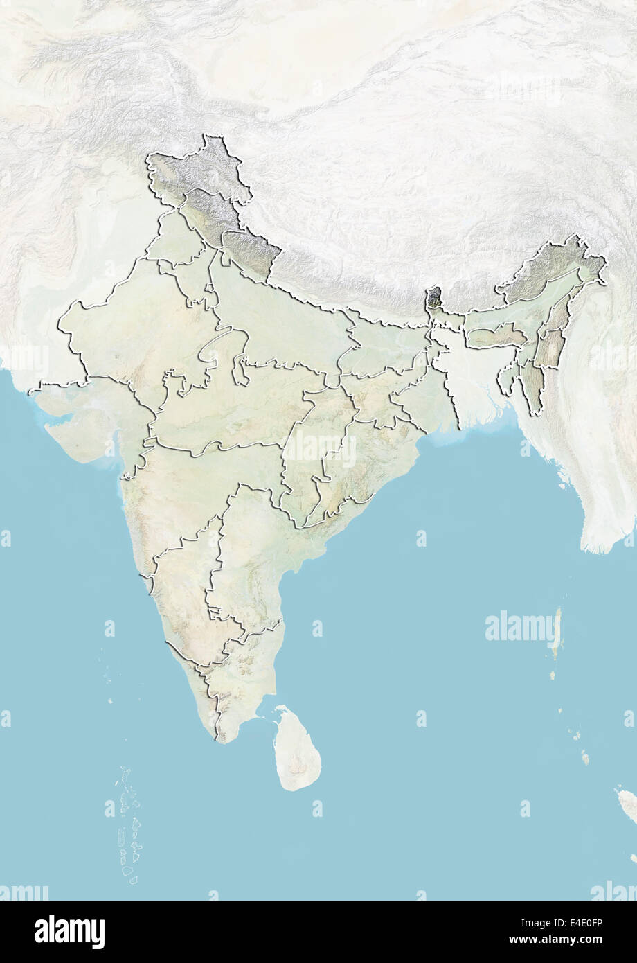 India e dello stato del Sikkim, Mappa di sfiato Foto Stock