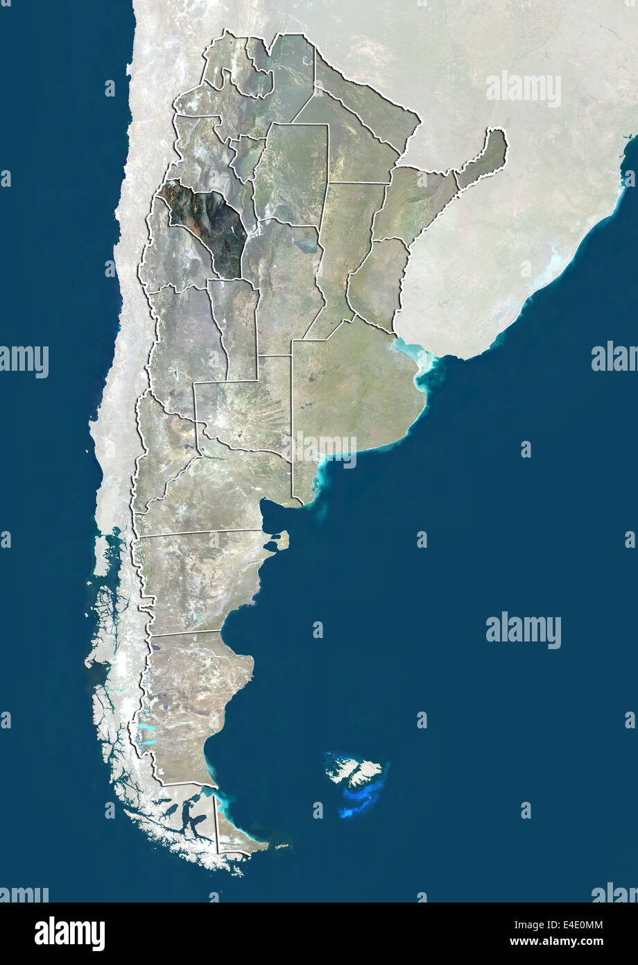 In Argentina e in provincia di La Rioja, True Color satellitare immagine Foto Stock