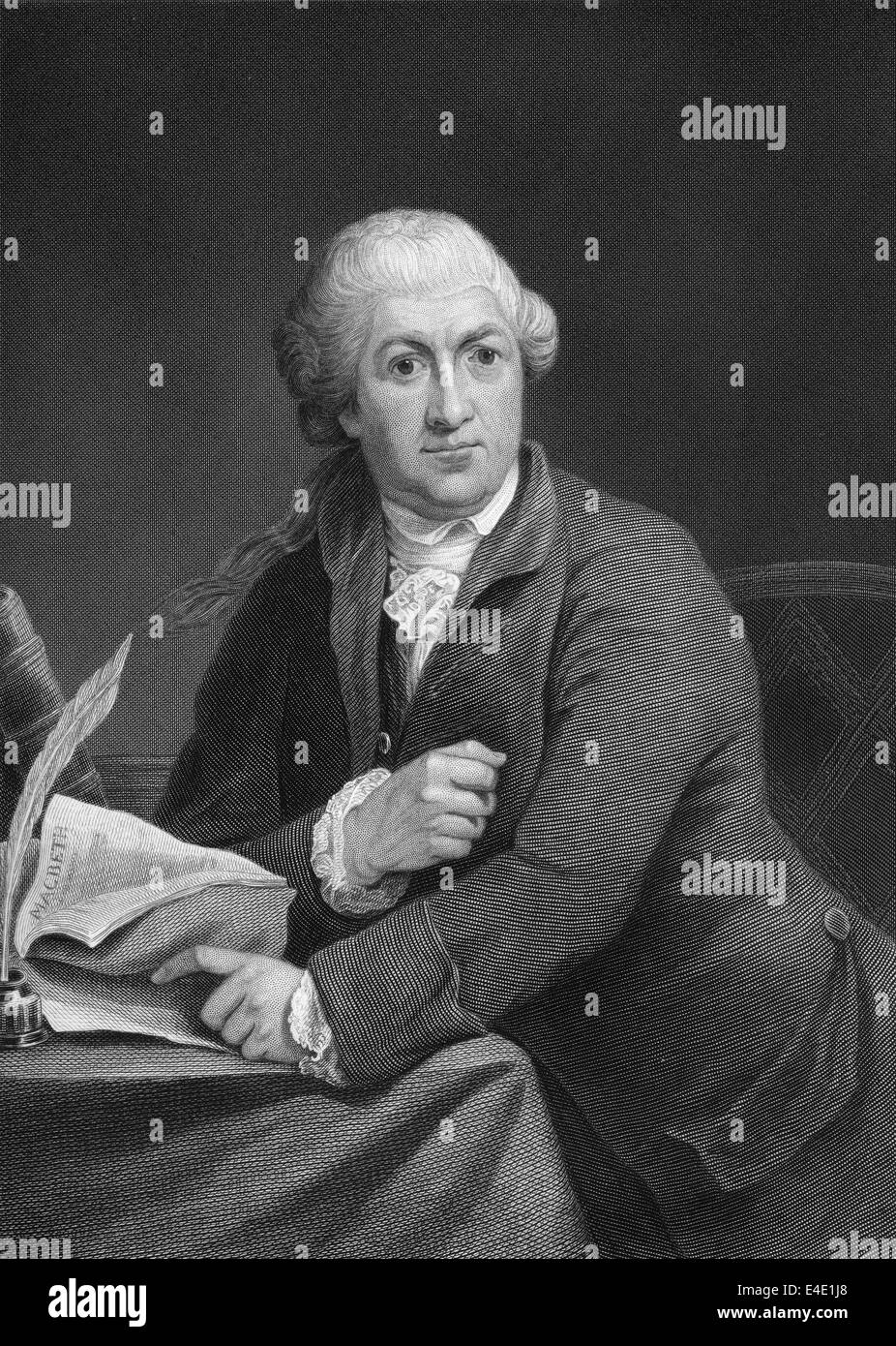 Ritratto di David Garrick, 1717 - 1779, un attore inglese, drammaturgo, teatro manager e produttore, Foto Stock