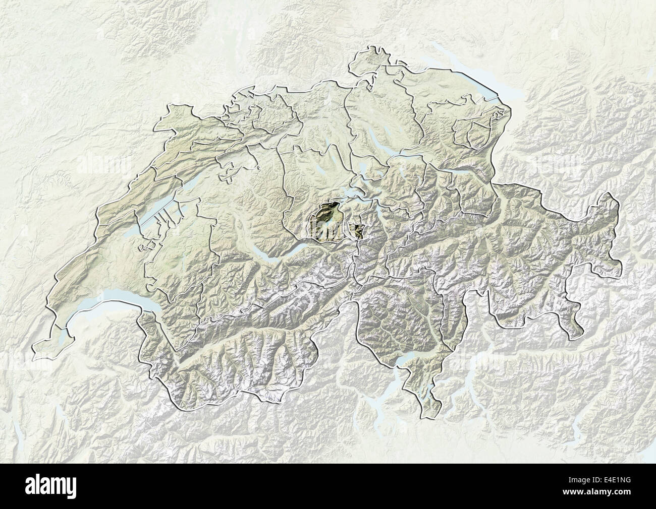 La Svizzera e il Cantone di Obvaldo, Mappa di sfiato Foto Stock