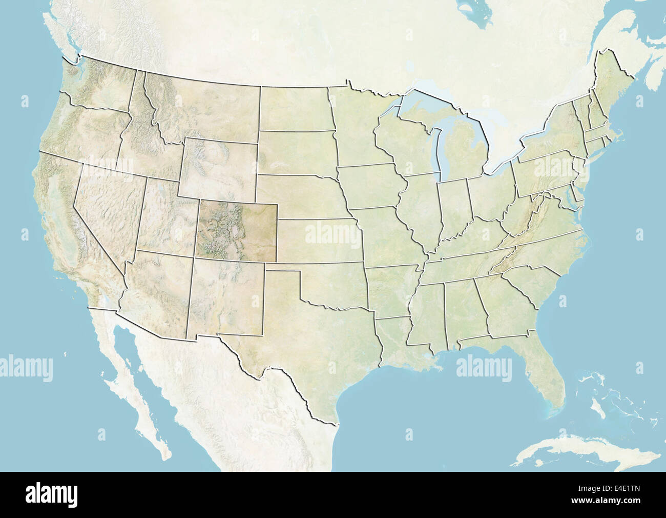 Stati Uniti e dello Stato del Colorado, Mappa di sfiato Foto Stock