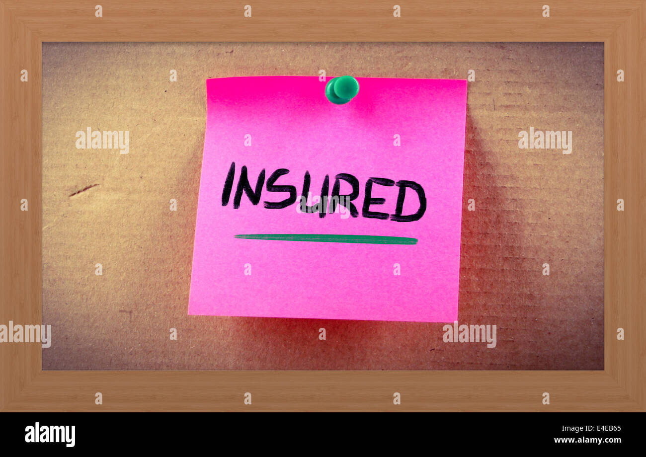 Concetto di assicurato Foto Stock
