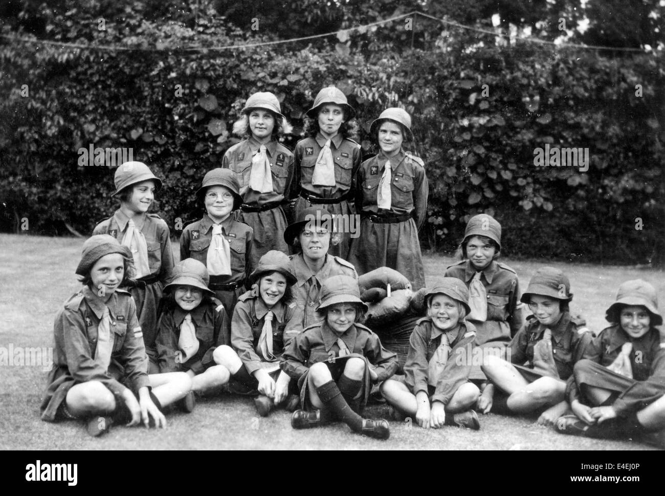 Brownie Girl Guides 1938 Guida gruppo 1930s uk Foto Stock