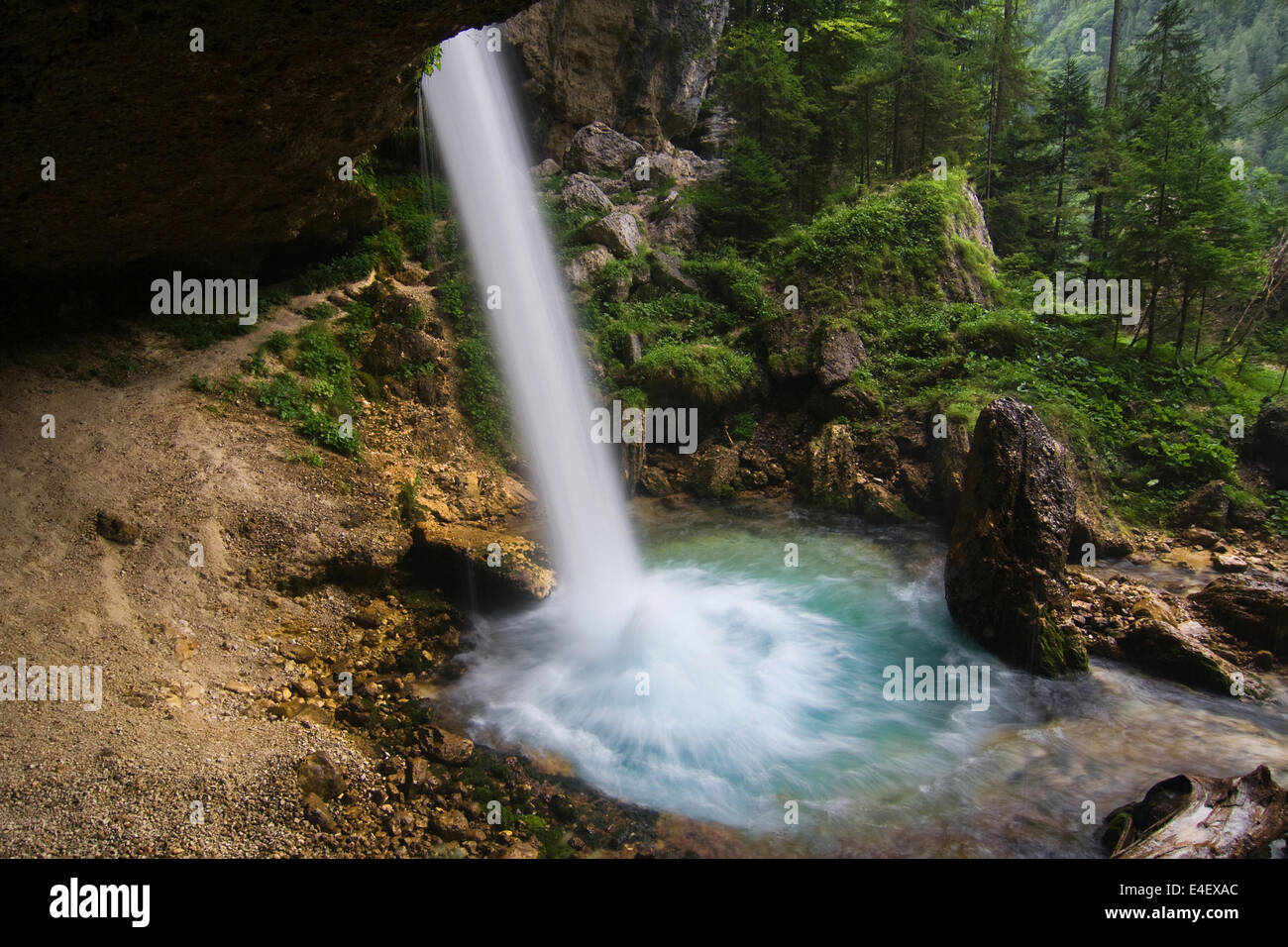 Cascata Pericnik nel Parco Nazionale del Triglav, sulle Alpi Giulie, Slovenia. Foto Stock