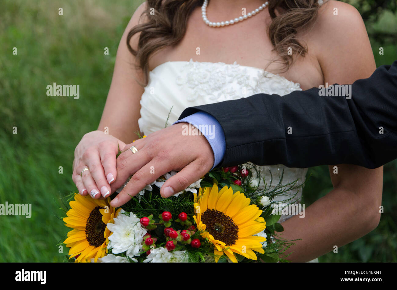 Gli anelli di nozze Foto Stock