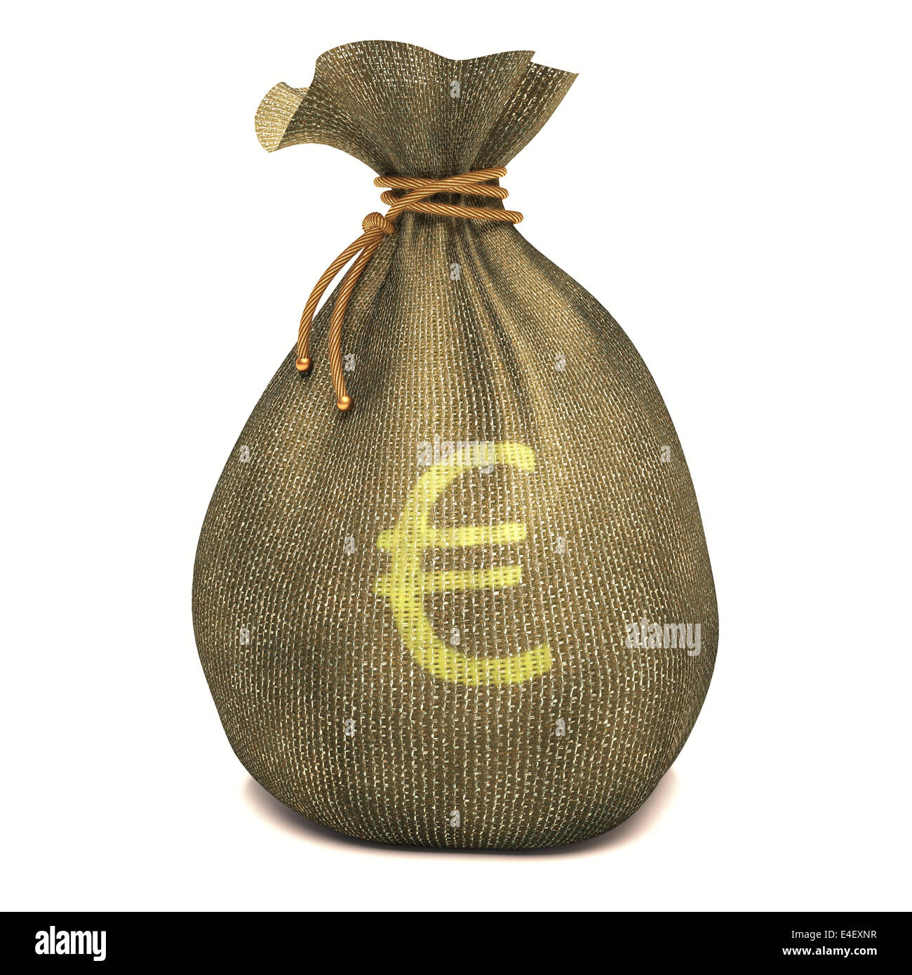 Borsa piena di denaro con il segno di Euro. Percorso di clipping incluso. Foto Stock
