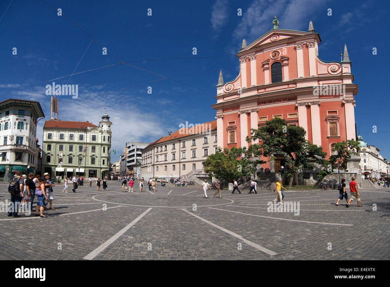 Preseren Square a Ljubljana, Slovenia. Foto Stock