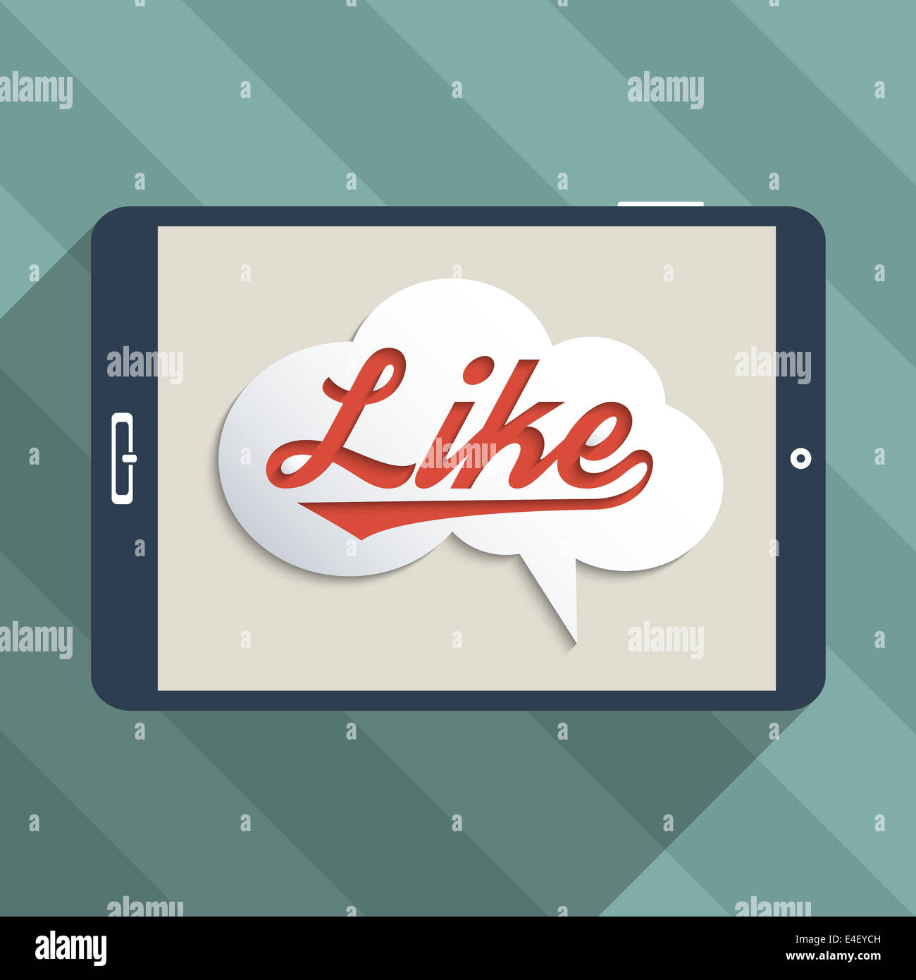 Concetto per il social network e social media. Design piatto illustrazione. Foto Stock