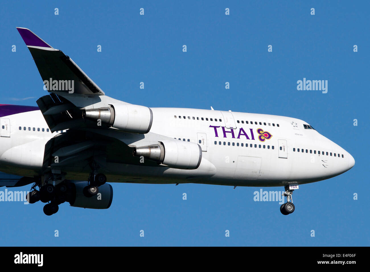 Boeing 747-400 di Thai International Airways. Foto Stock