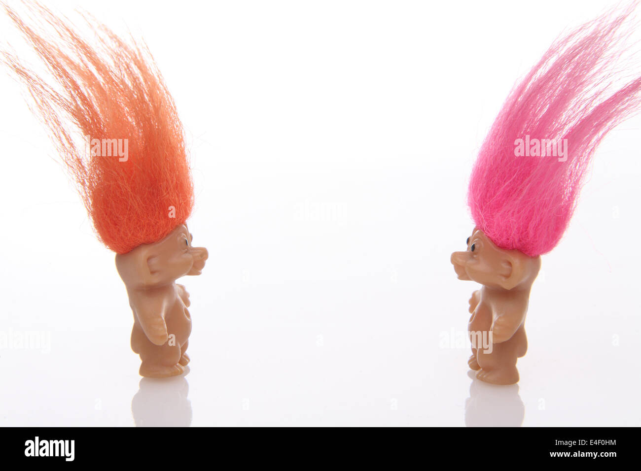 Due giocattolo bambole troll Foto Stock