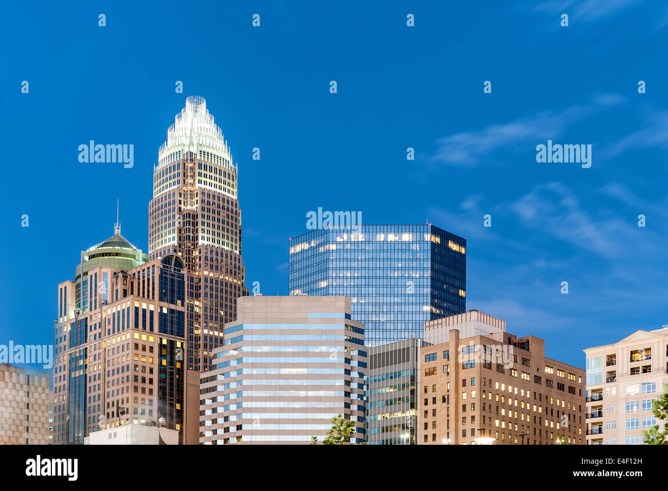 Charlotte, NC, Stati Uniti vista in uptown Foto Stock