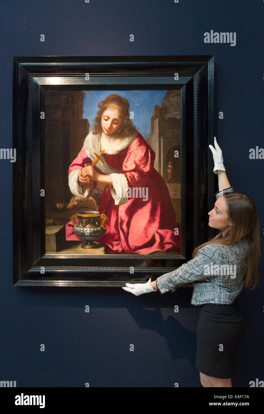 Christie's Old Master & British dipinti sera in vendita in London, Saint Praxdis da Johannes Vermeer Foto Stock