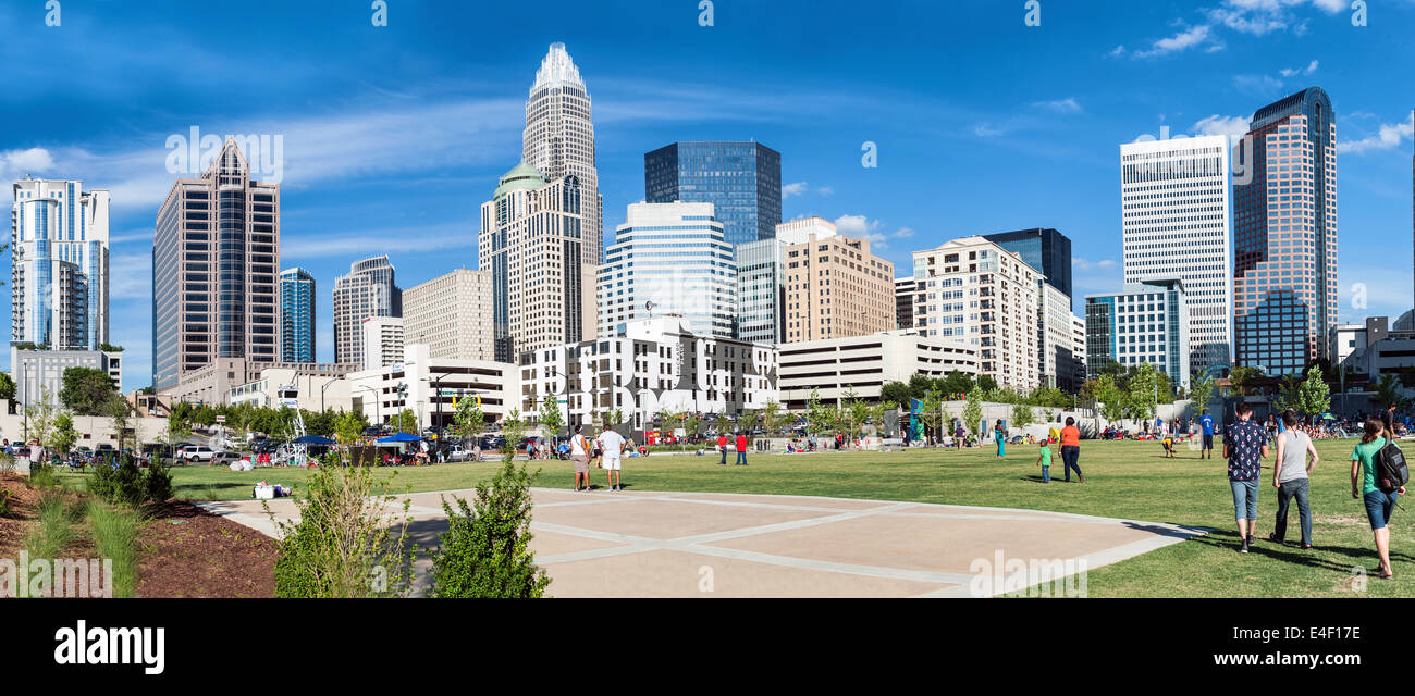 Charlotte, NC, Stati Uniti vista in uptown Foto Stock