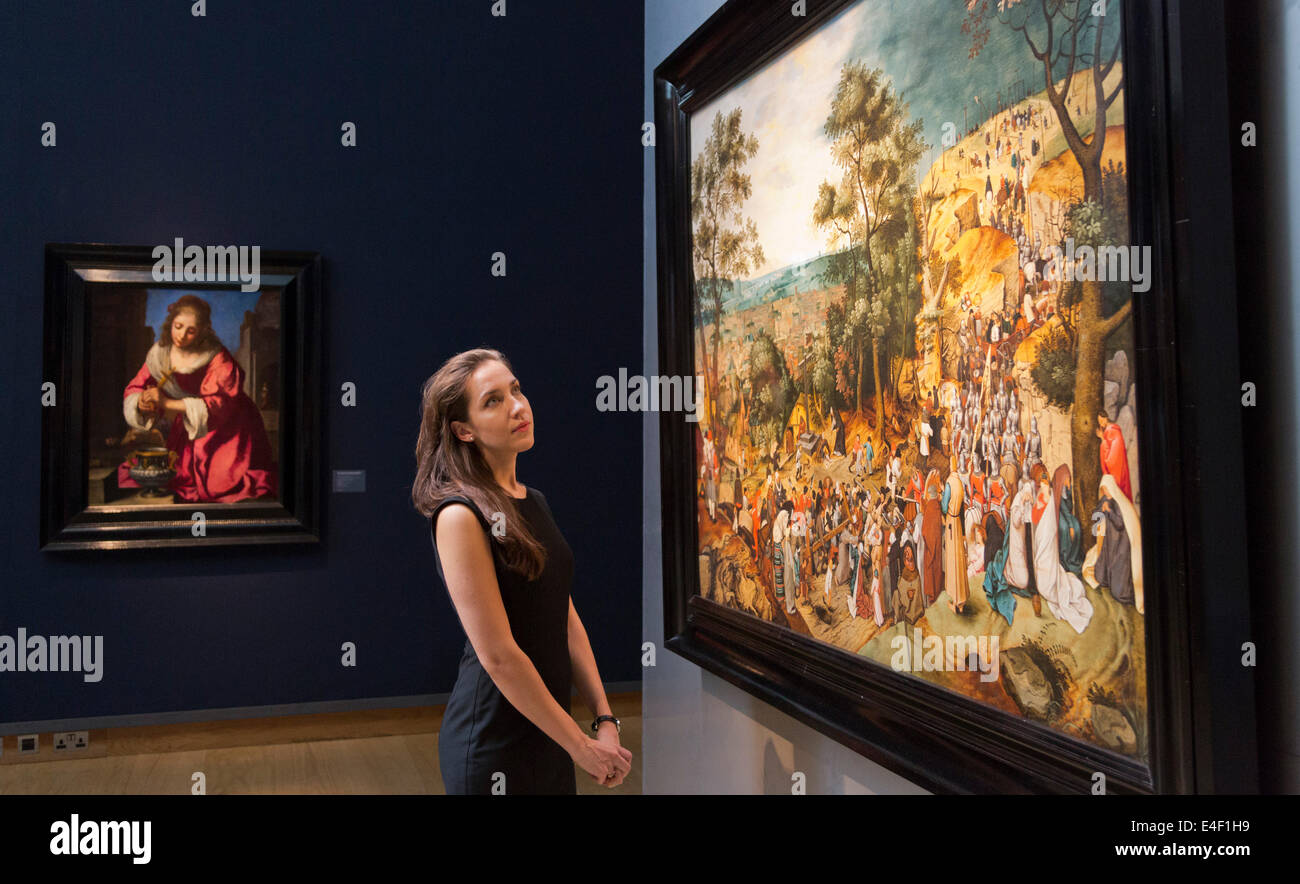 Christie's Old Master & British dipinti sera in vendita in London, Strada al Calvario di Pieter Brueghel il Giovane Foto Stock