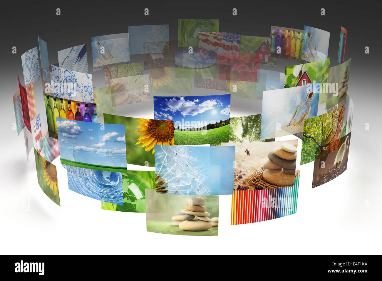 Il collage di immagini di sfondo Foto Stock
